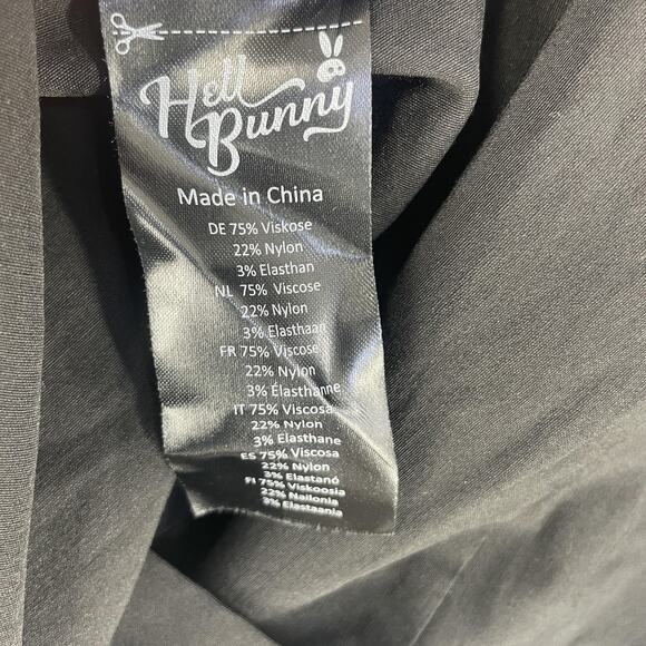 Hell Bunny Dress Womens Extra Large XL Black Sleeveless Deep V Neck Pencil Layer - Picture 11 of 13